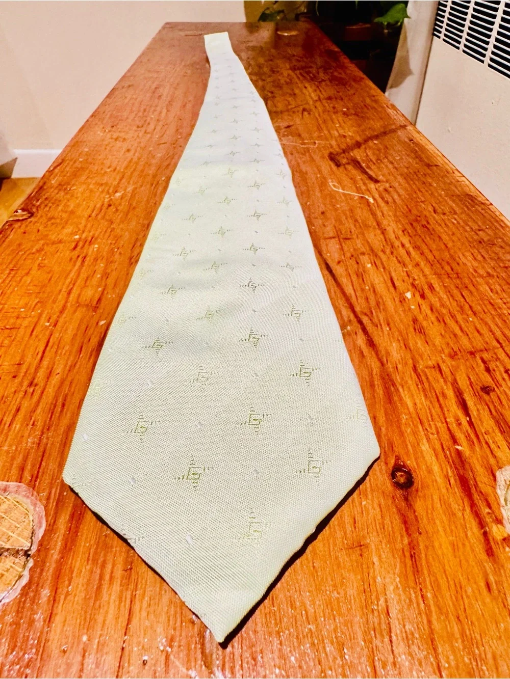 Light Green Patterned Men's Tie